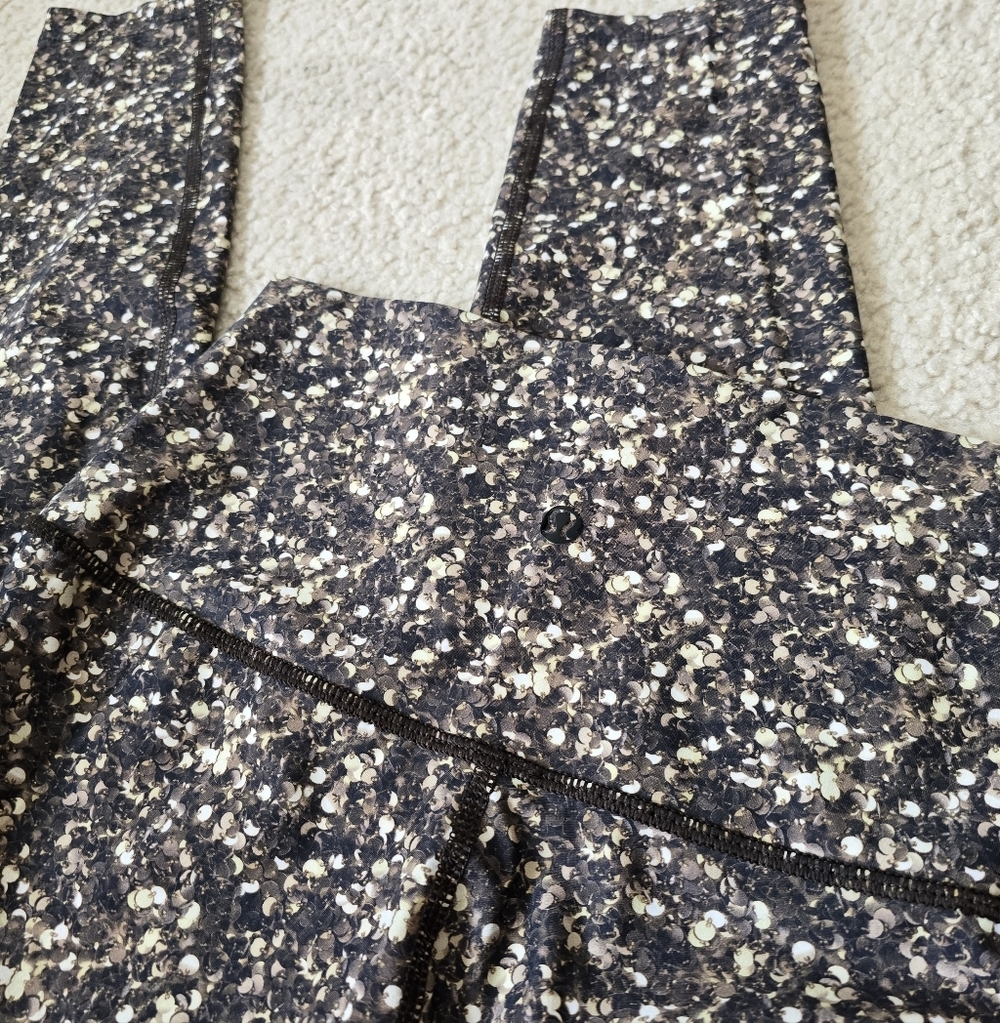 Lululemon 2014 Shine Tight (Roll Down) Shimmy Shimmer Multi Size 6 - Picture 7 of 13